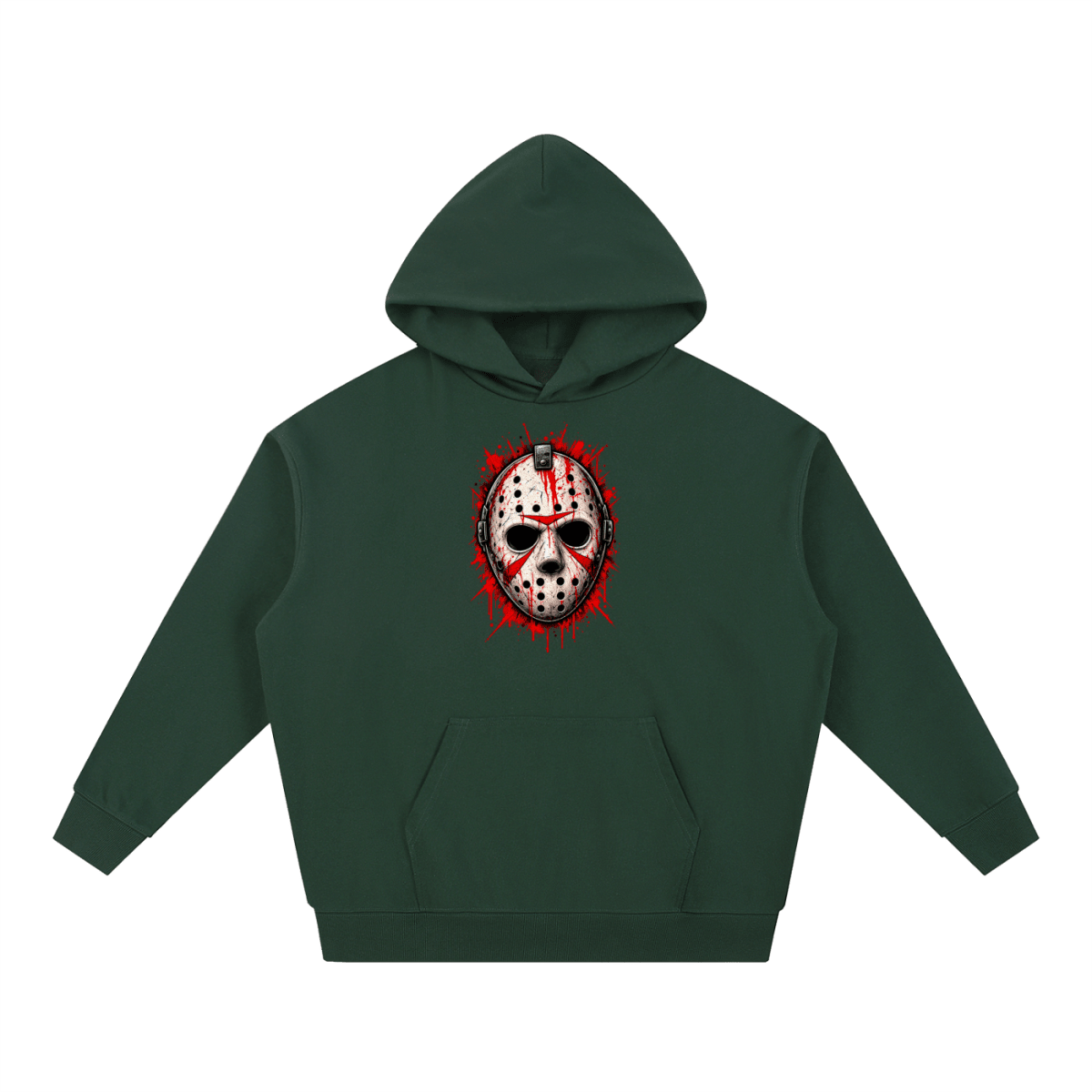 Splattered Hockey Mask Horror Essential Heavyweight Hoodie - Shirt Habit