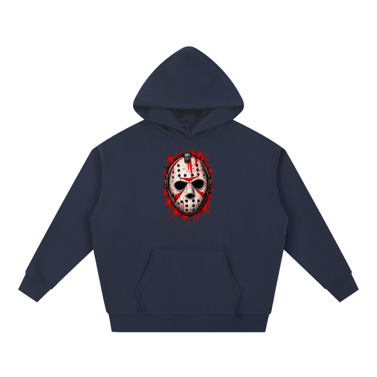Splattered Hockey Mask Horror Essential Heavyweight Hoodie - Shirt Habit