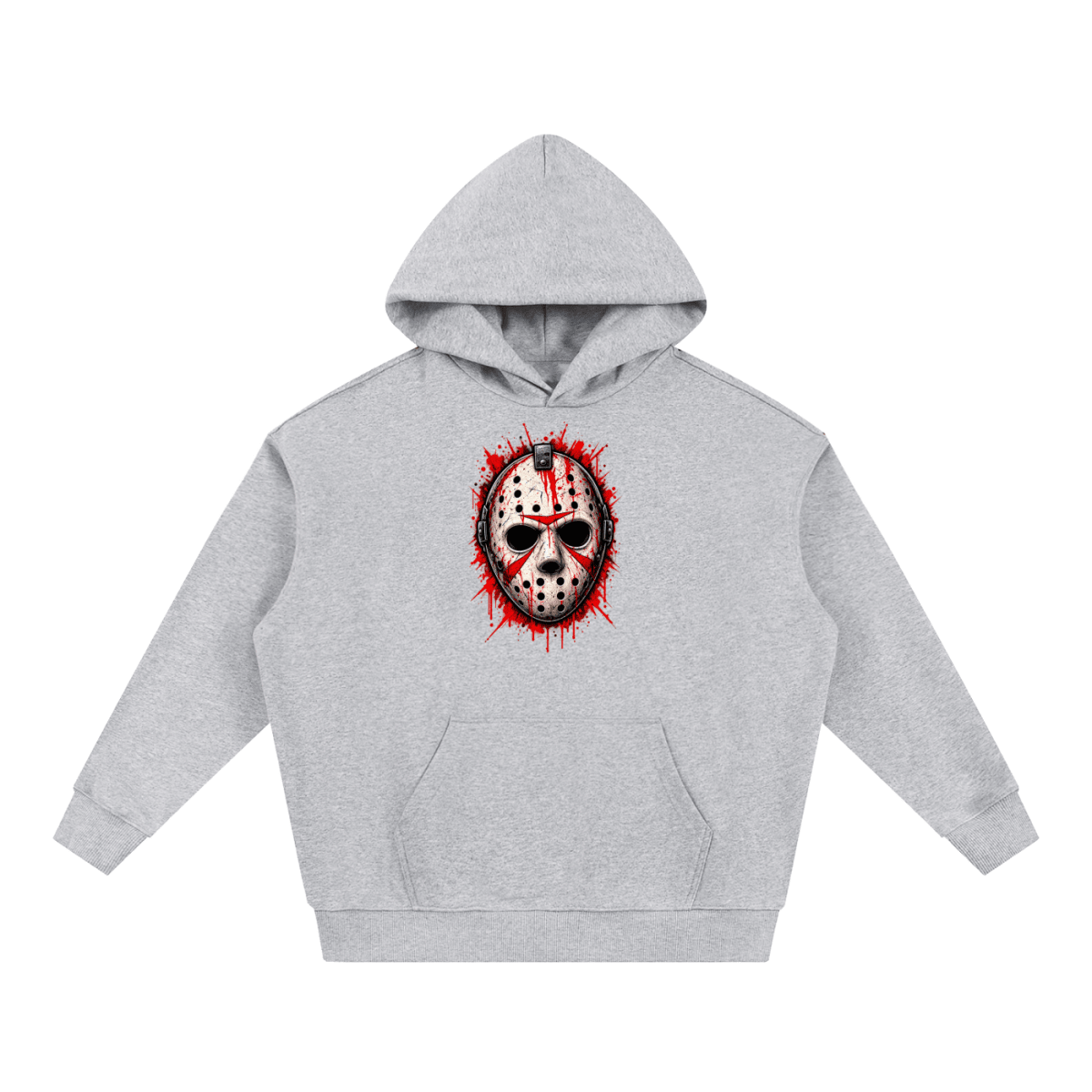 Splattered Hockey Mask Horror Essential Heavyweight Hoodie - Shirt Habit