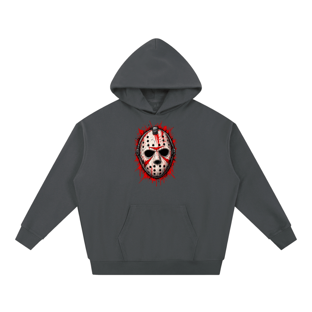 Splattered Hockey Mask Horror Essential Heavyweight Hoodie - Shirt Habit