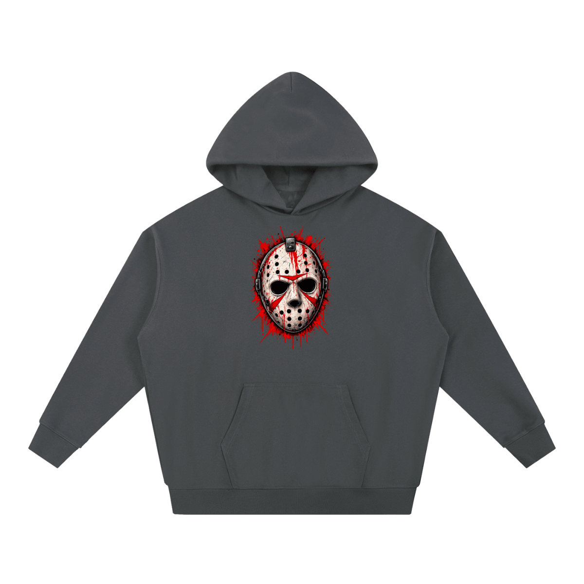 Splattered Hockey Mask Horror Essential Heavyweight Hoodie - Shirt Habit
