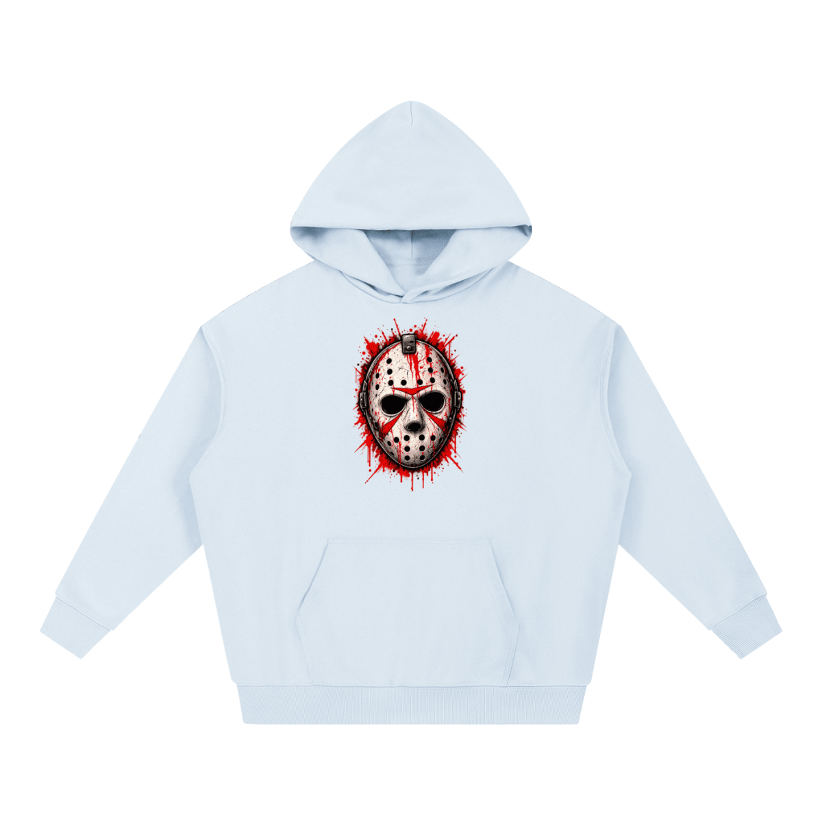 Splattered Hockey Mask Horror Essential Heavyweight Hoodie - Shirt Habit
