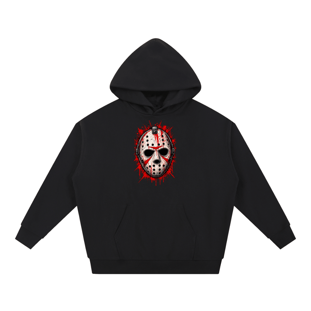 Splattered Hockey Mask Horror Essential Heavyweight Hoodie - Shirt Habit