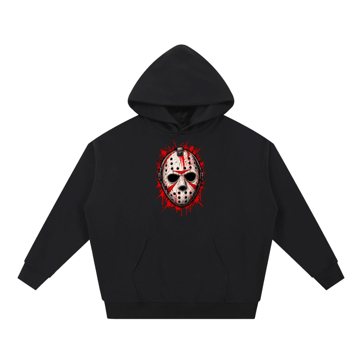 Splattered Hockey Mask Horror Essential Heavyweight Hoodie - Shirt Habit