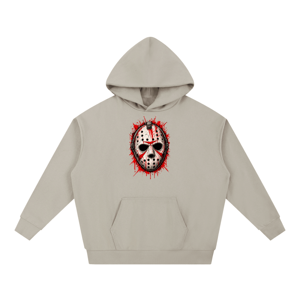 Splattered Hockey Mask Horror Essential Heavyweight Hoodie - Shirt Habit