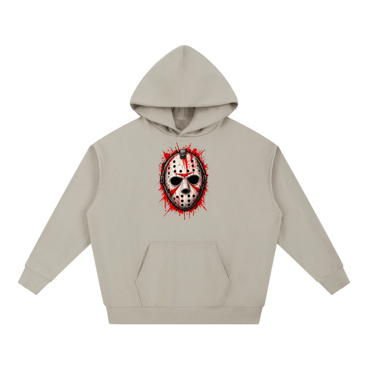 Splattered Hockey Mask Horror Essential Heavyweight Hoodie - Shirt Habit