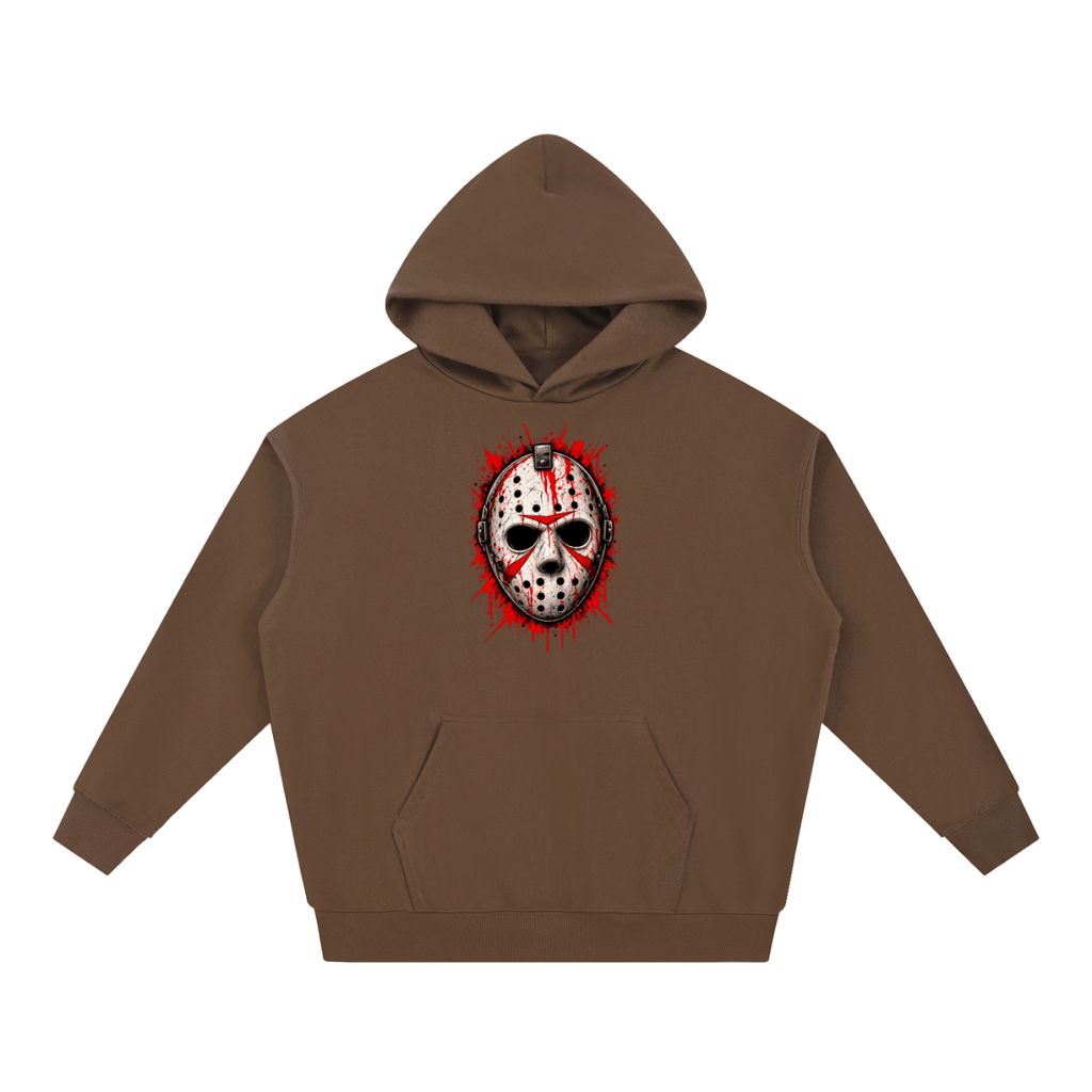 Splattered Hockey Mask Horror Essential Heavyweight Hoodie - Shirt Habit