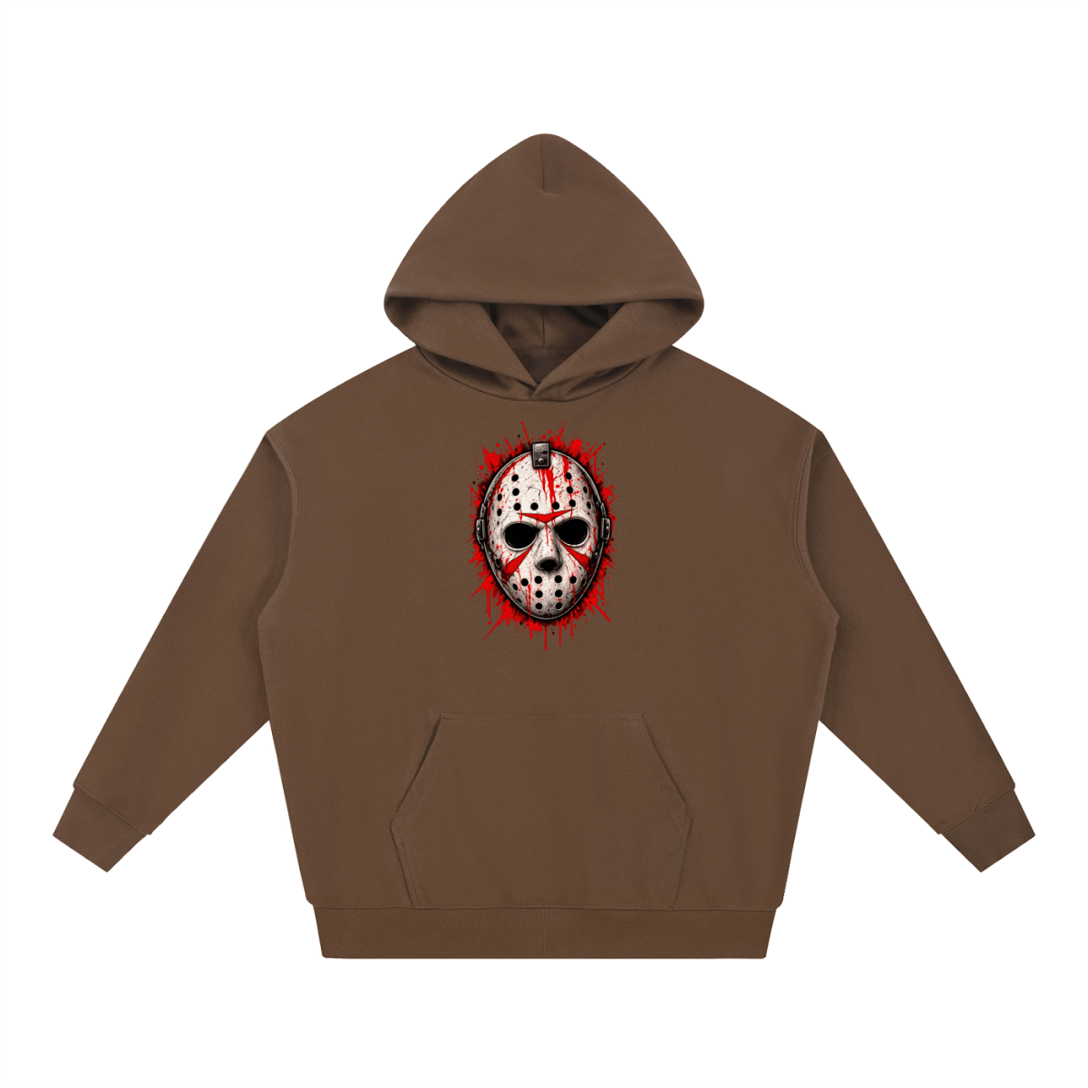 Splattered Hockey Mask Horror Essential Heavyweight Hoodie - Shirt Habit