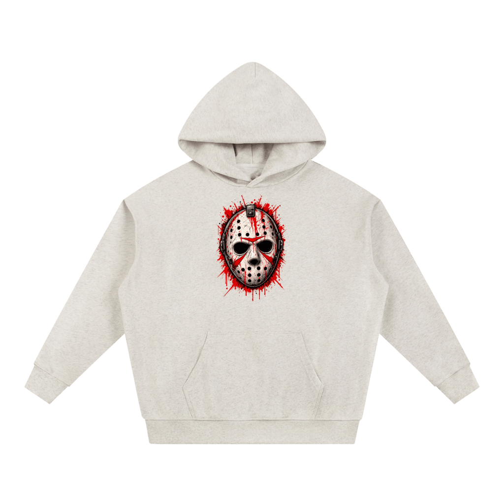 Splattered Hockey Mask Horror Essential Heavyweight Hoodie - Shirt Habit