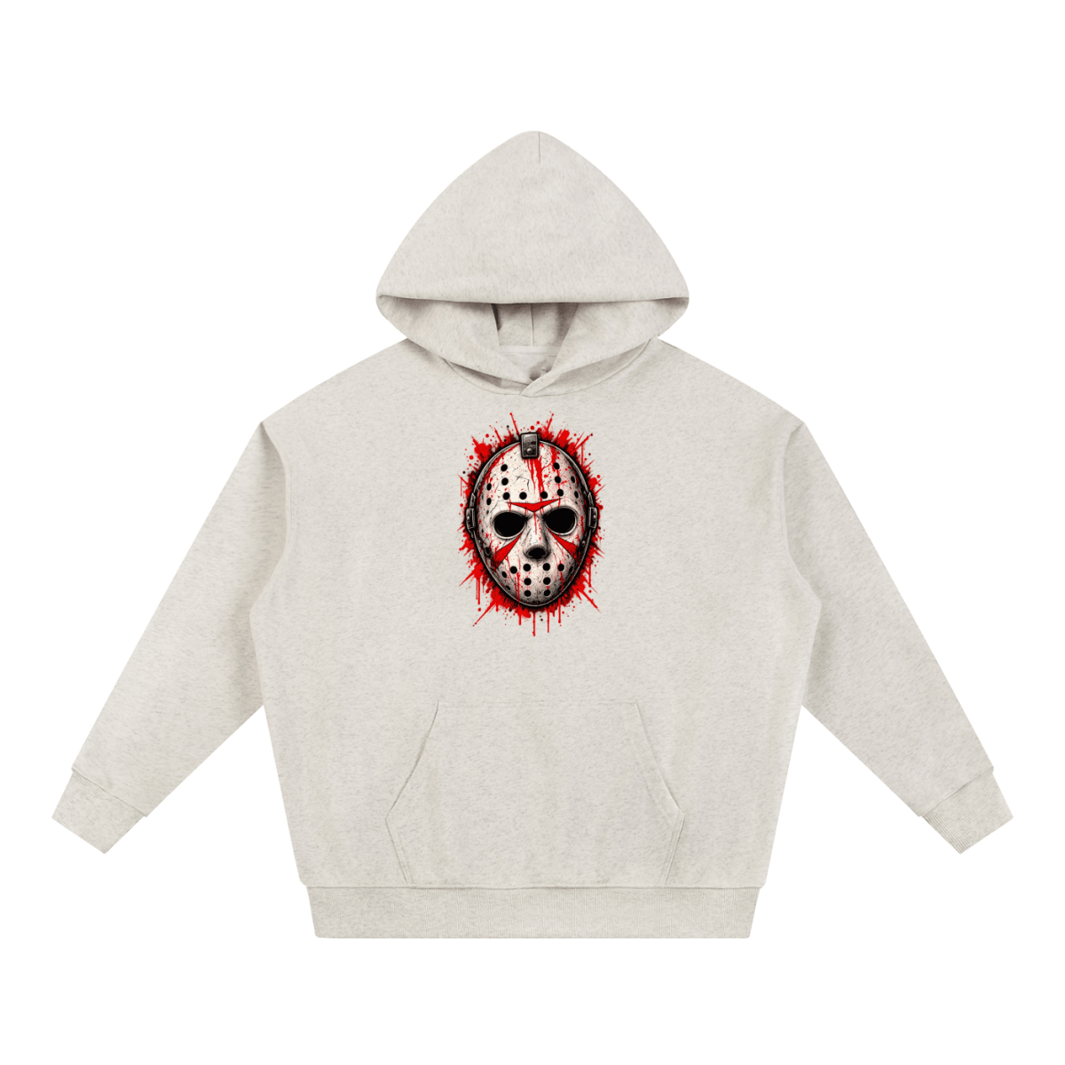 Splattered Hockey Mask Horror Essential Heavyweight Hoodie - Shirt Habit