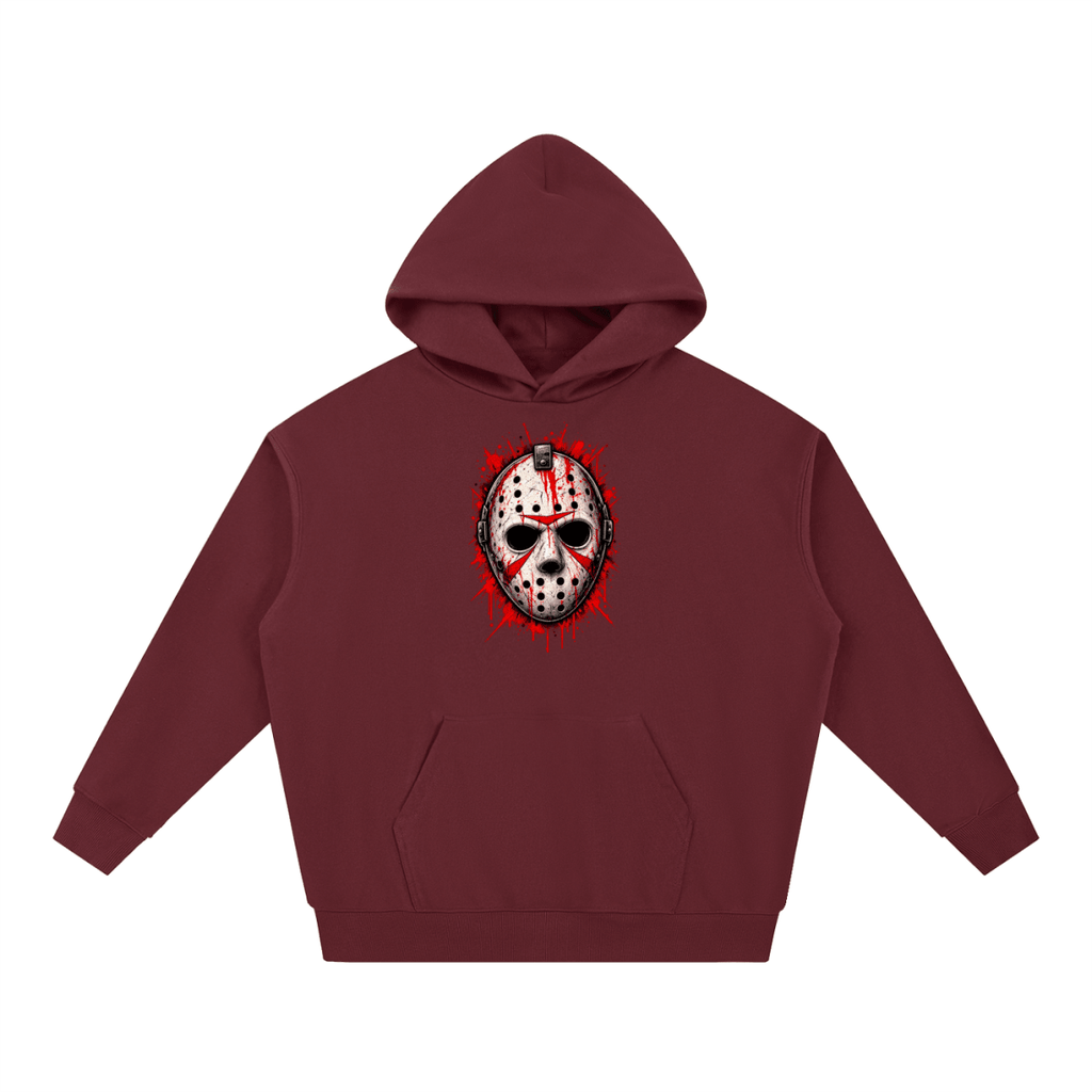 Splattered Hockey Mask Horror Essential Heavyweight Hoodie - Shirt Habit