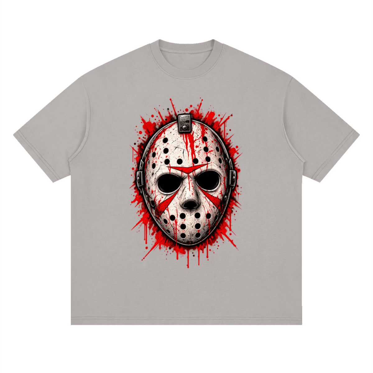 Splattered Hockey Mask Horror Streetwear T-Shirt - Shirt Habit