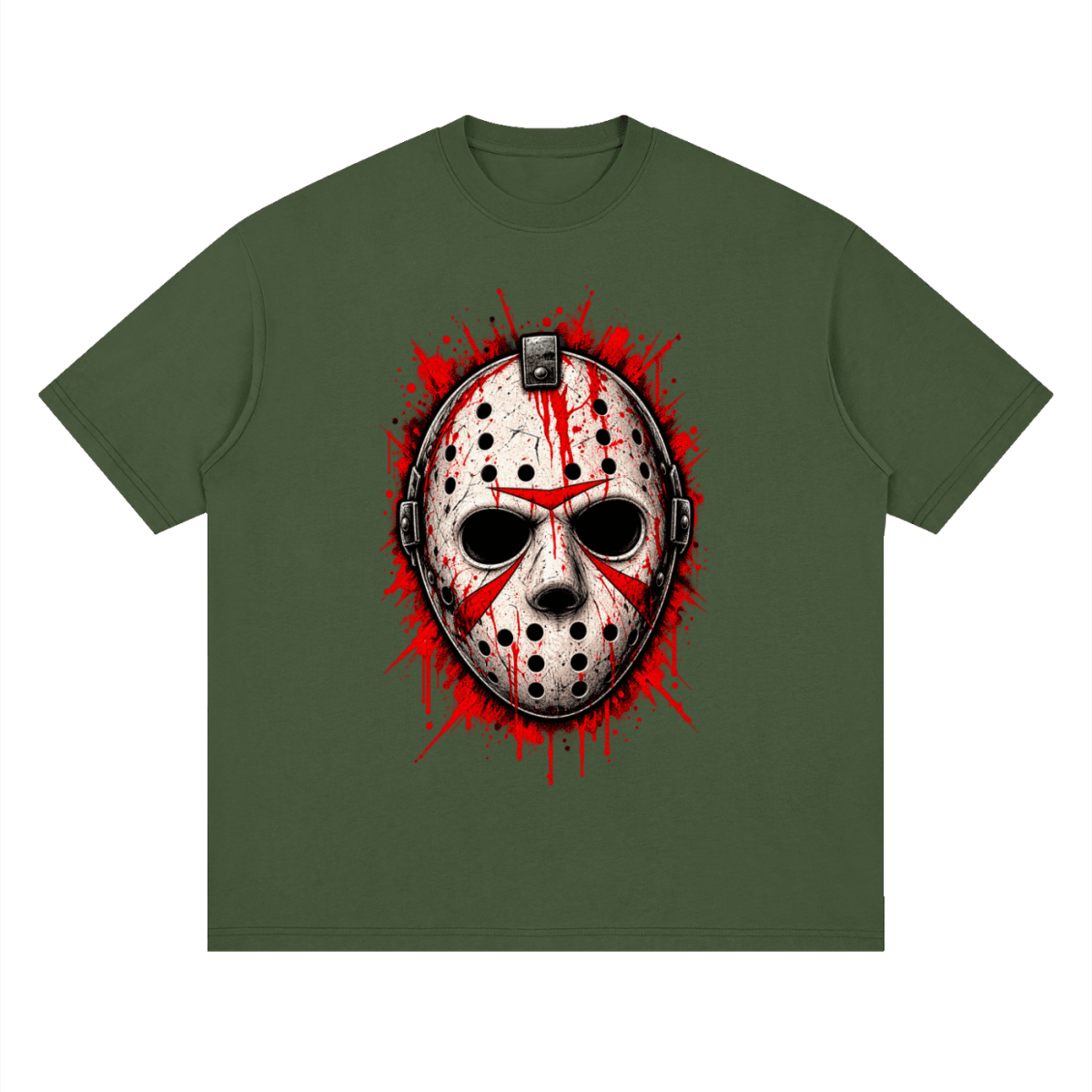 Splattered Hockey Mask Horror Streetwear T-Shirt - Shirt Habit