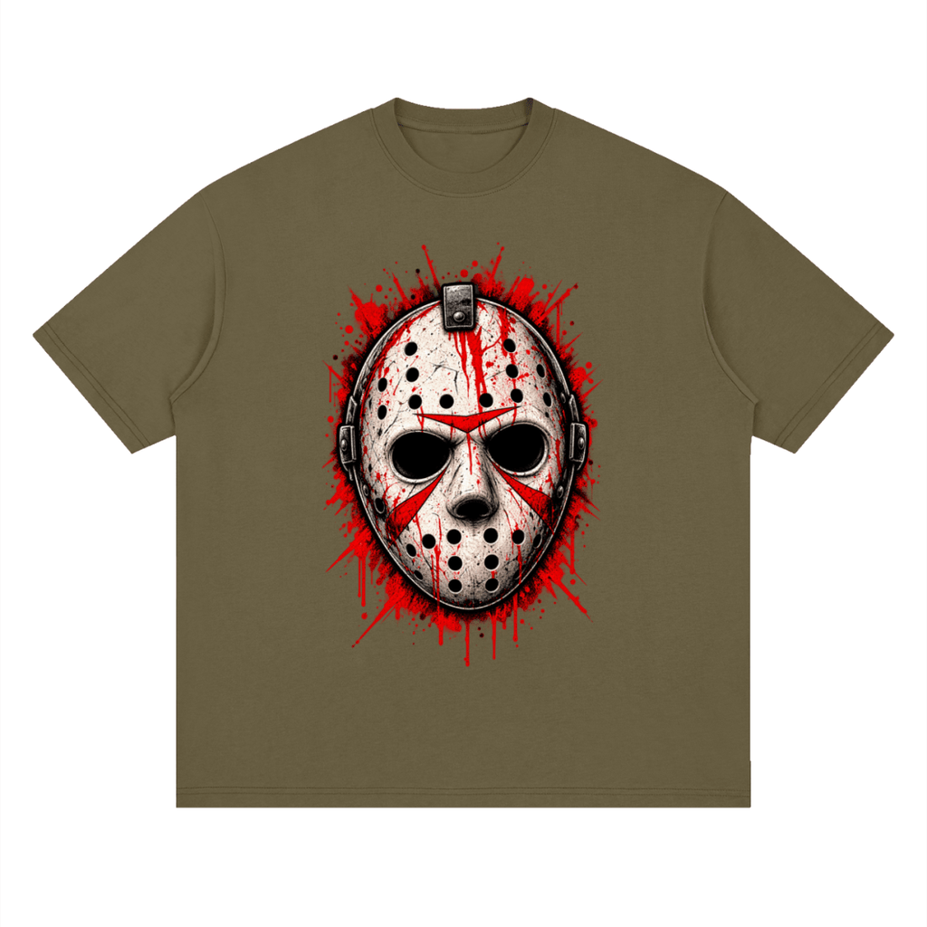 Splattered Hockey Mask Horror Streetwear T-Shirt - Shirt Habit
