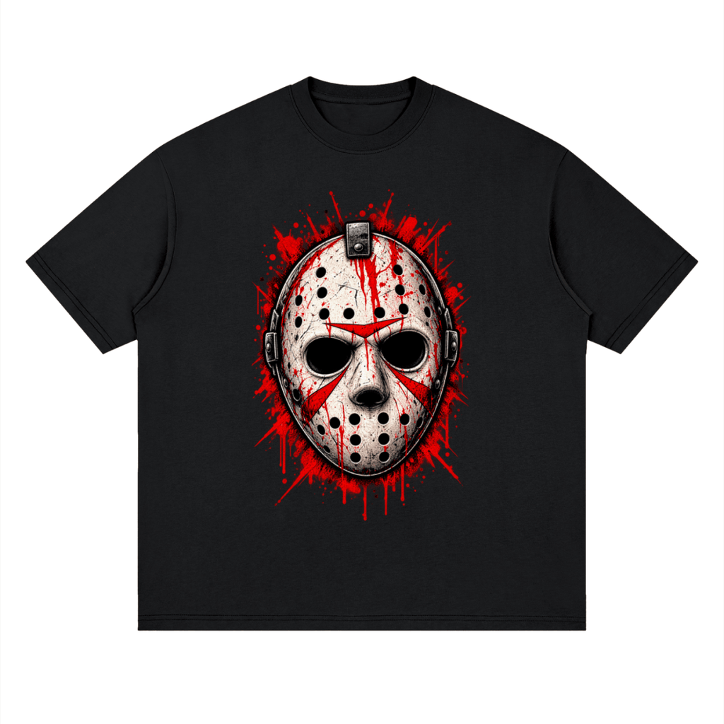Splattered Hockey Mask Horror Streetwear T-Shirt - Shirt Habit