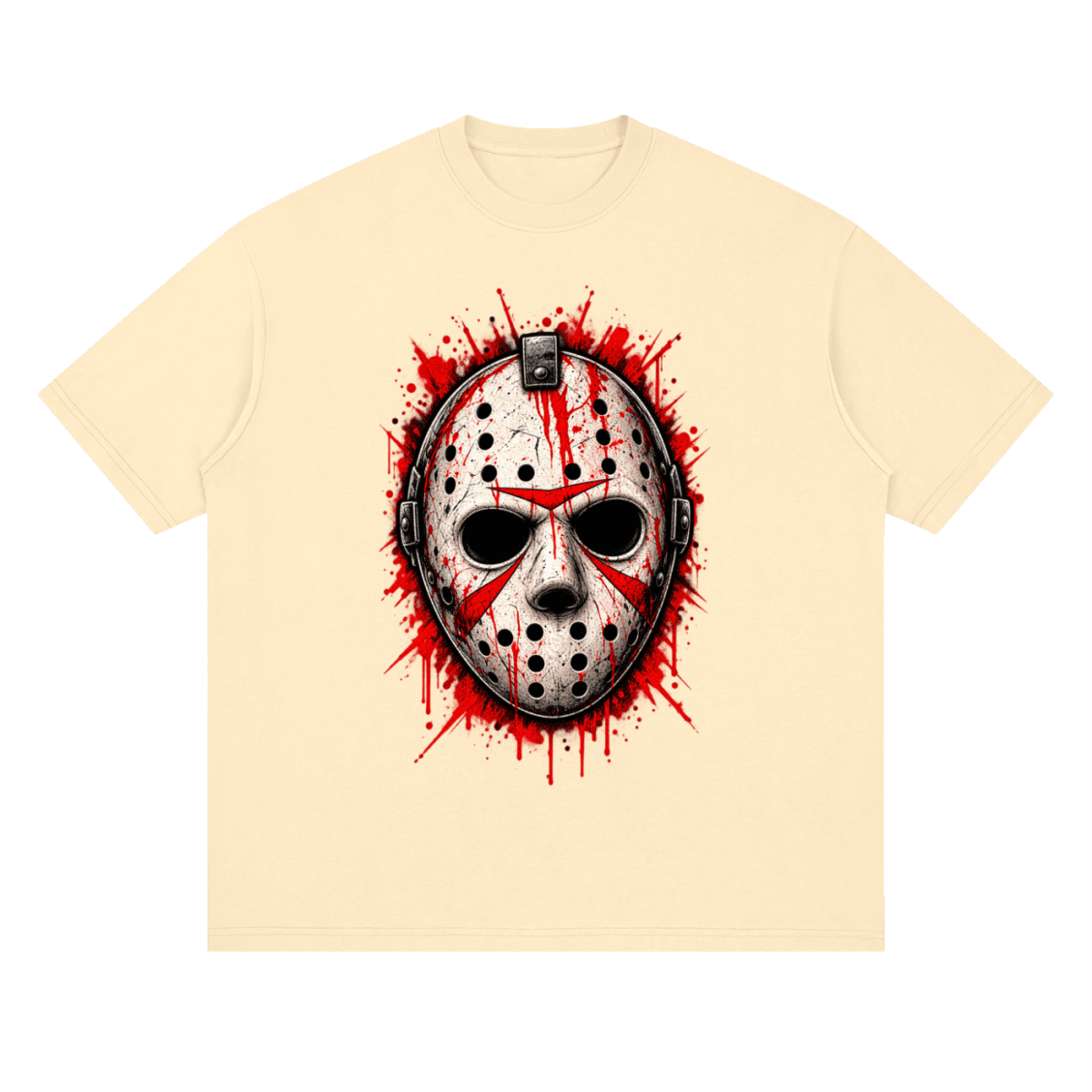 Splattered Hockey Mask Horror Streetwear T-Shirt - Shirt Habit