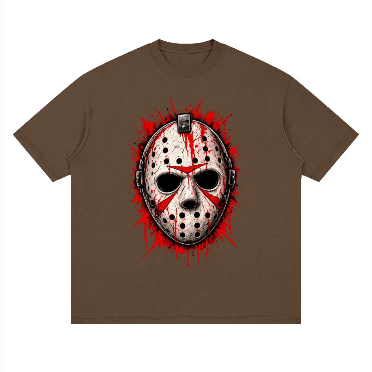 Splattered Hockey Mask Horror Streetwear T-Shirt - Shirt Habit