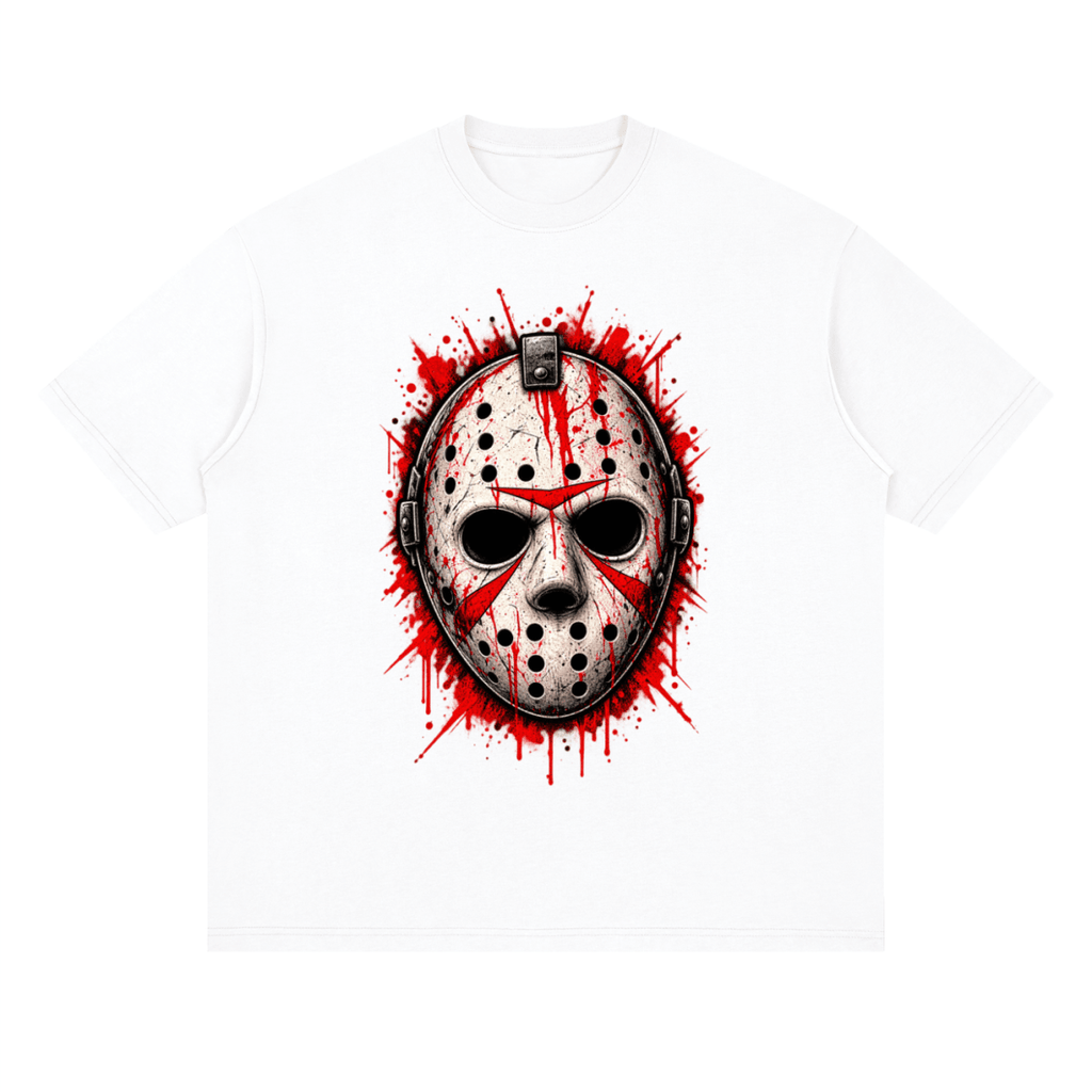 Splattered Hockey Mask Horror Streetwear T-Shirt - Shirt Habit