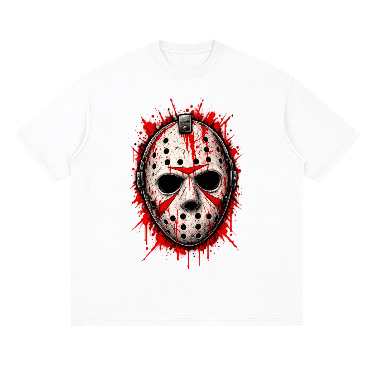 Splattered Hockey Mask Horror Streetwear T-Shirt - Shirt Habit