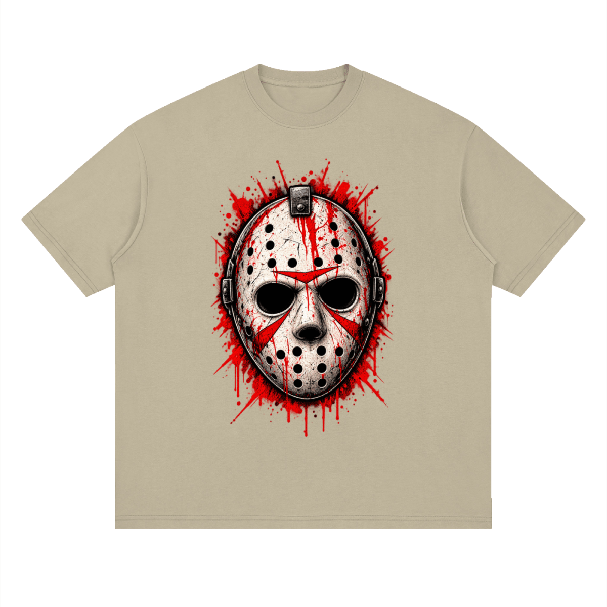 Splattered Hockey Mask Horror Streetwear T-Shirt - Shirt Habit