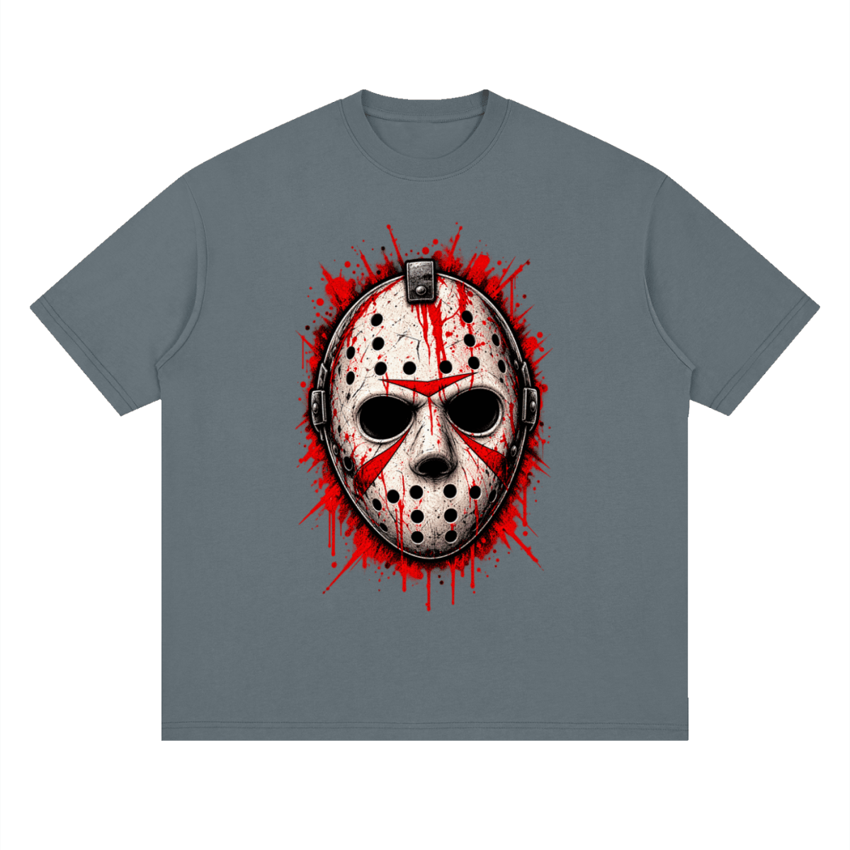 Splattered Hockey Mask Horror Streetwear T-Shirt - Shirt Habit