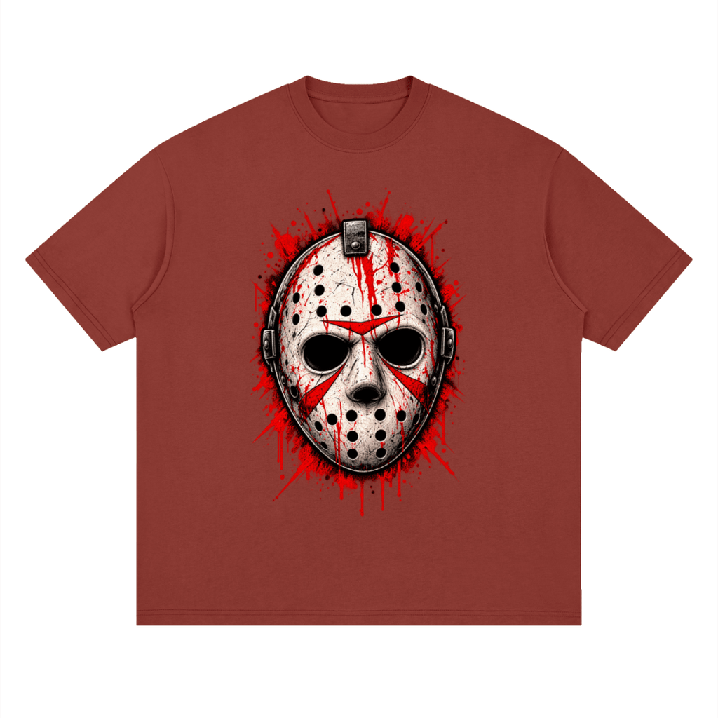Splattered Hockey Mask Horror Streetwear T-Shirt - Shirt Habit