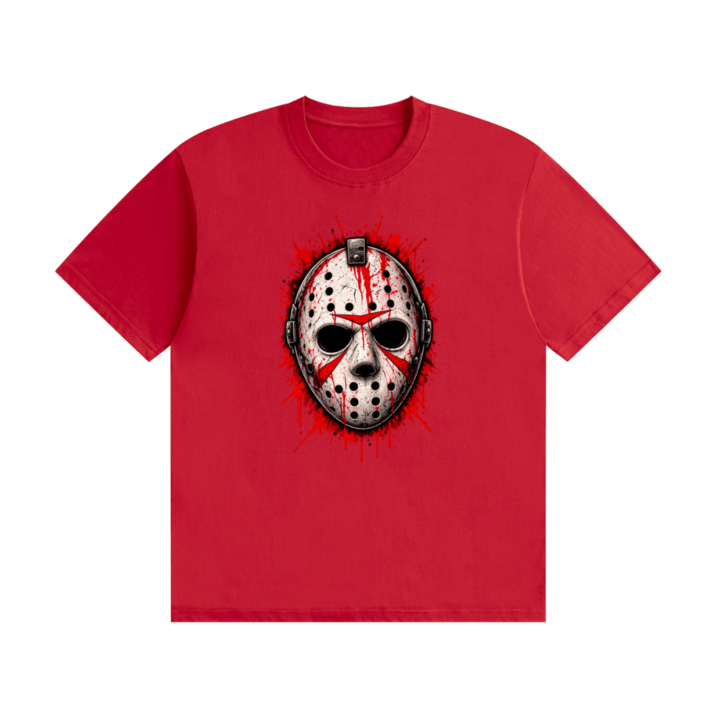 Splattered Hockey Mask Horror Unisex Seamless Cotton T-Shirt - Shirt Habit