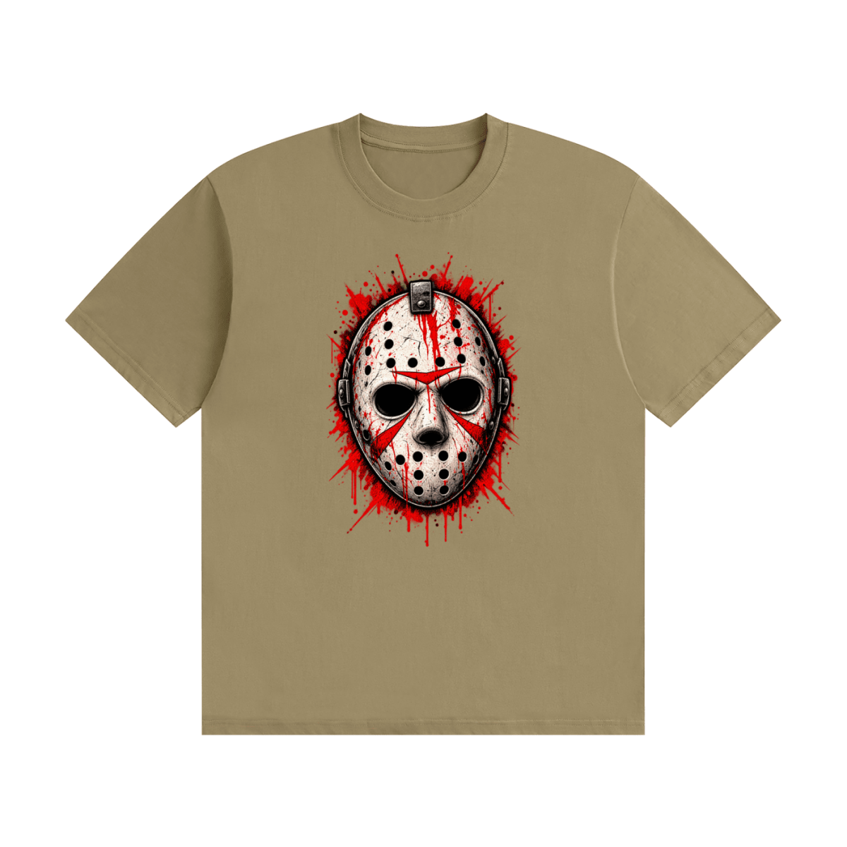 Splattered Hockey Mask Horror Unisex Seamless Cotton T-Shirt - Shirt Habit