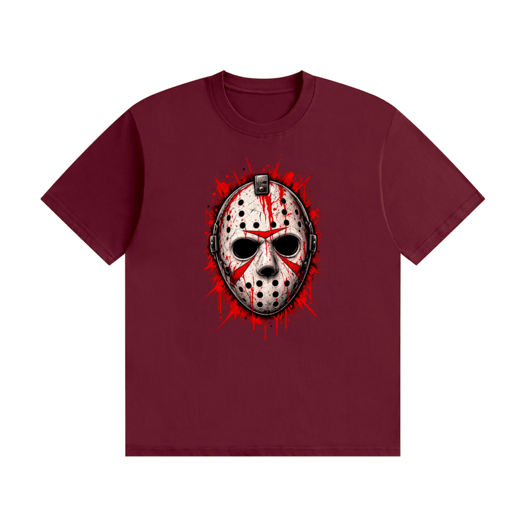 Splattered Hockey Mask Horror Unisex Seamless Cotton T-Shirt - Shirt Habit