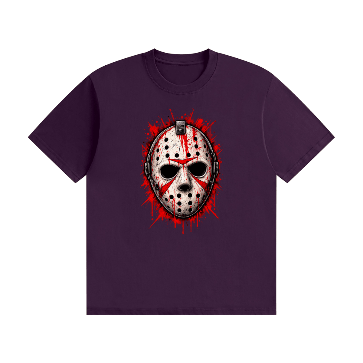 Splattered Hockey Mask Horror Unisex Seamless Cotton T-Shirt - Shirt Habit