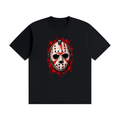 Splattered Hockey Mask Horror Unisex Seamless Cotton T-Shirt - Shirt Habit