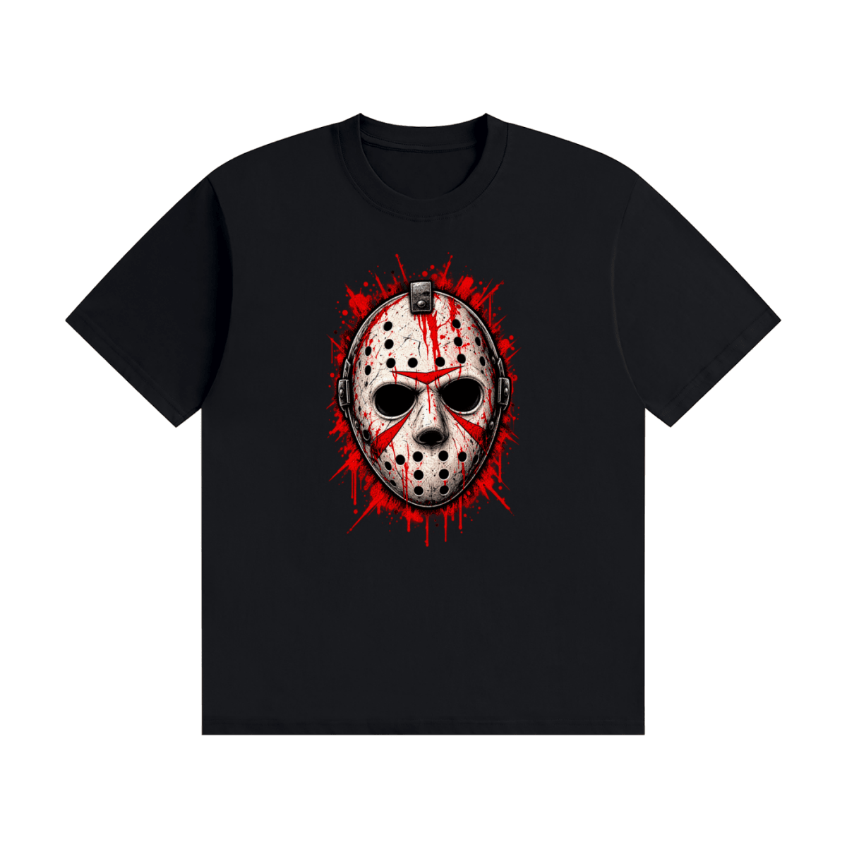 Splattered Hockey Mask Horror Unisex Seamless Cotton T-Shirt - Shirt Habit