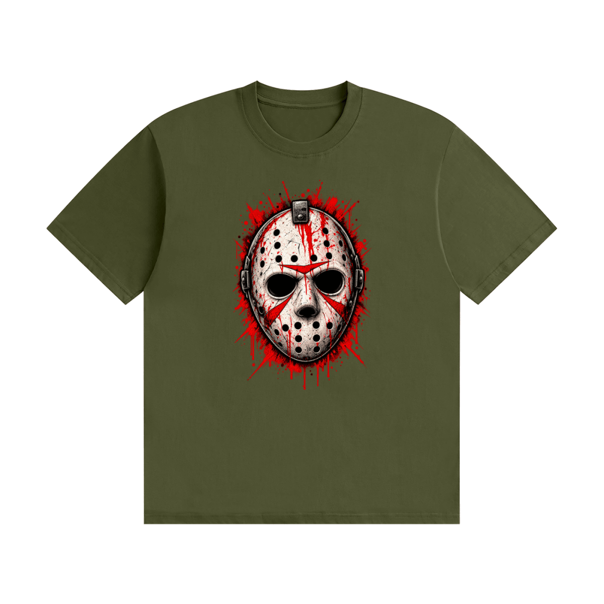 Splattered Hockey Mask Horror Unisex Seamless Cotton T-Shirt - Shirt Habit