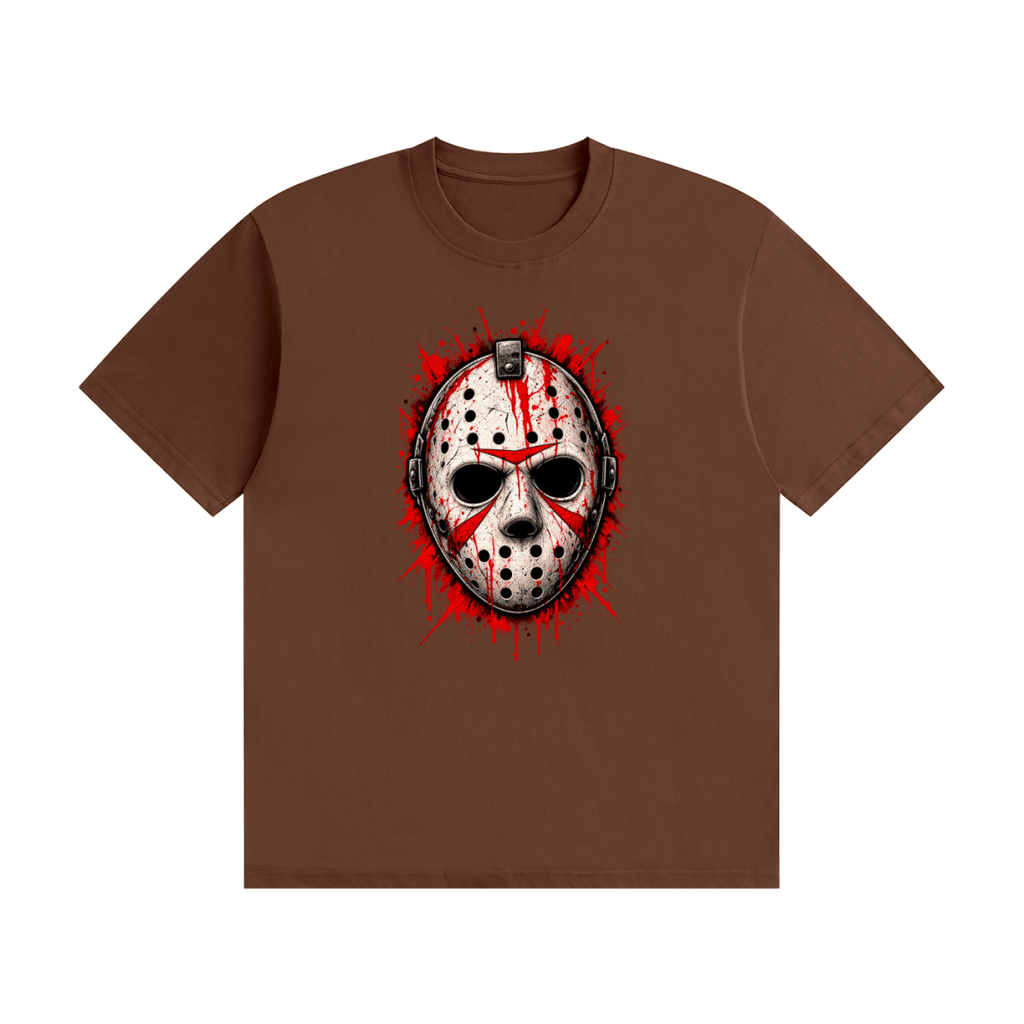 Splattered Hockey Mask Horror Unisex Seamless Cotton T-Shirt - Shirt Habit