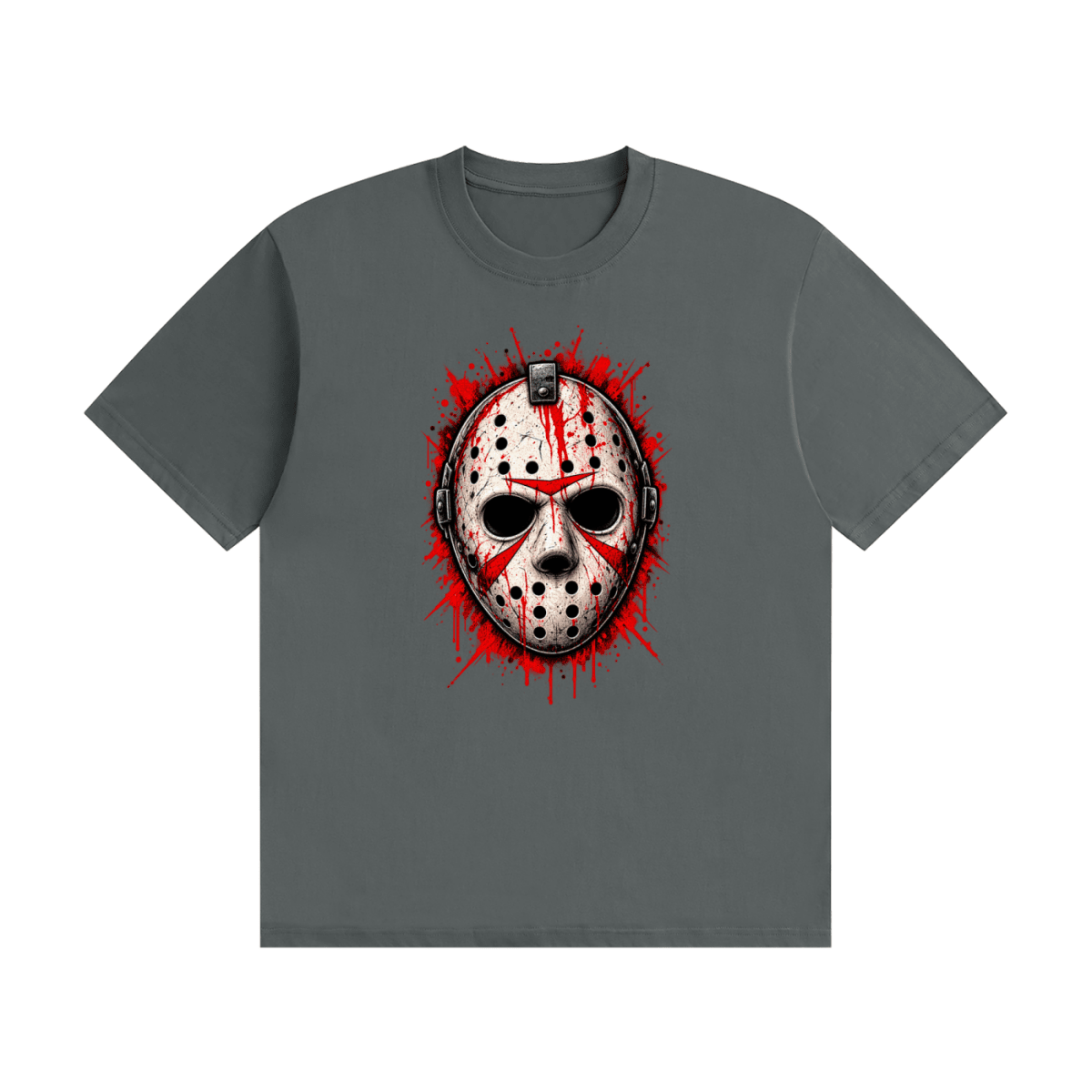 Splattered Hockey Mask Horror Unisex Seamless Cotton T-Shirt - Shirt Habit
