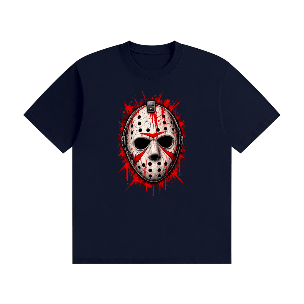 Splattered Hockey Mask Horror Unisex Seamless Cotton T-Shirt - Shirt Habit