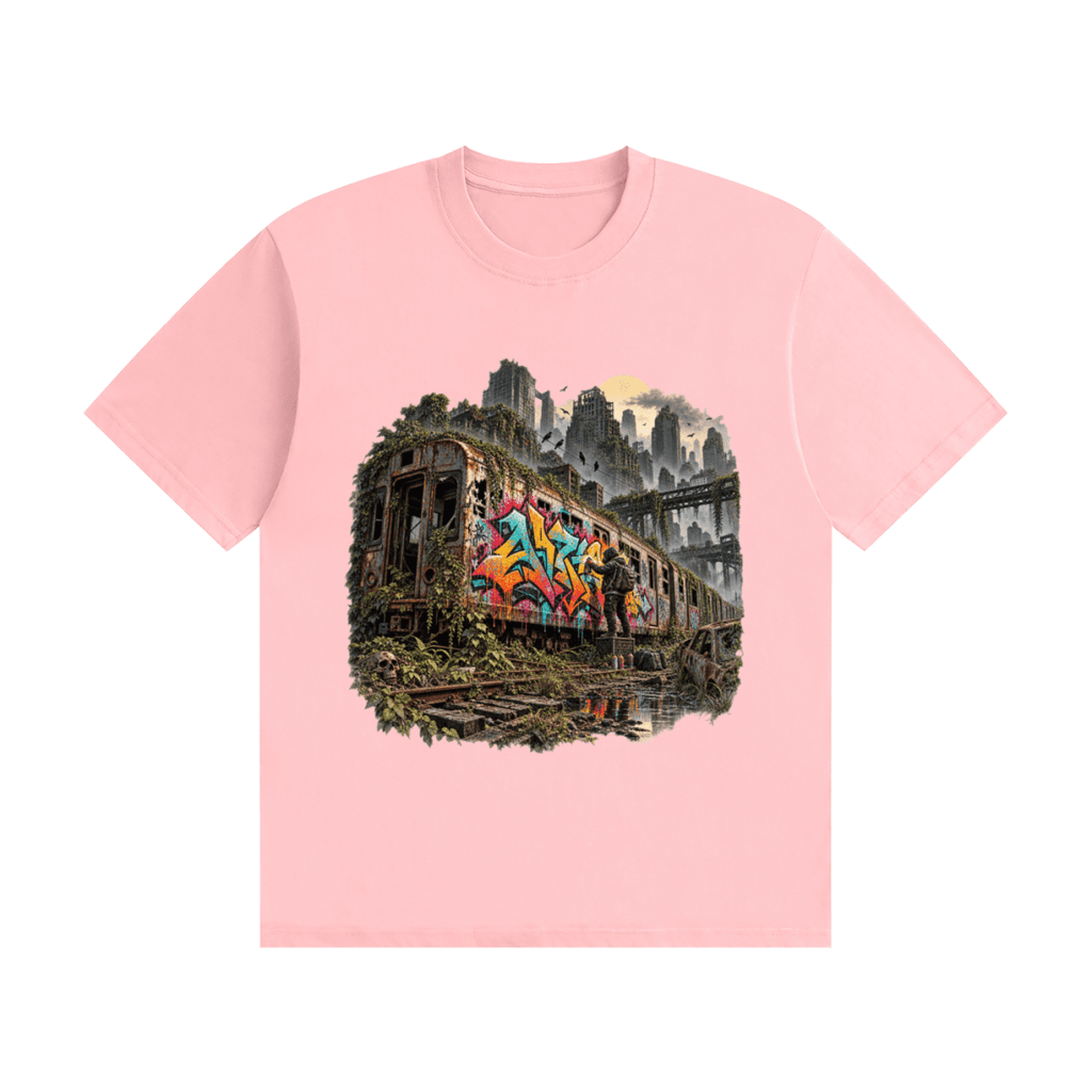 The Last Train — Post-Apocalyptic Graffiti Unisex Seamless Cotton T-Shirt - Shirt Habit