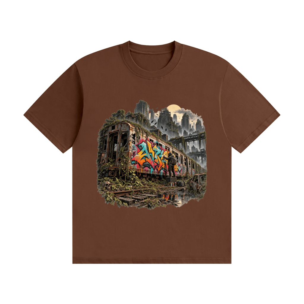 The Last Train — Post-Apocalyptic Graffiti Unisex Seamless Cotton T-Shirt - Shirt Habit