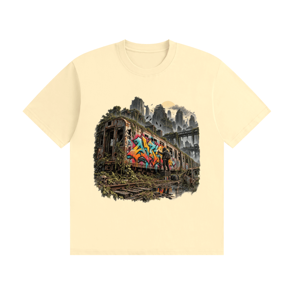The Last Train — Post-Apocalyptic Graffiti Unisex Seamless Cotton T-Shirt - Shirt Habit