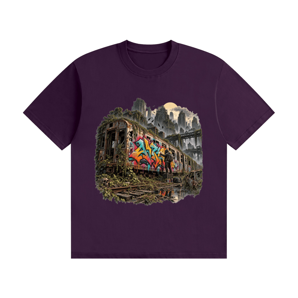 The Last Train — Post-Apocalyptic Graffiti Unisex Seamless Cotton T-Shirt - Shirt Habit