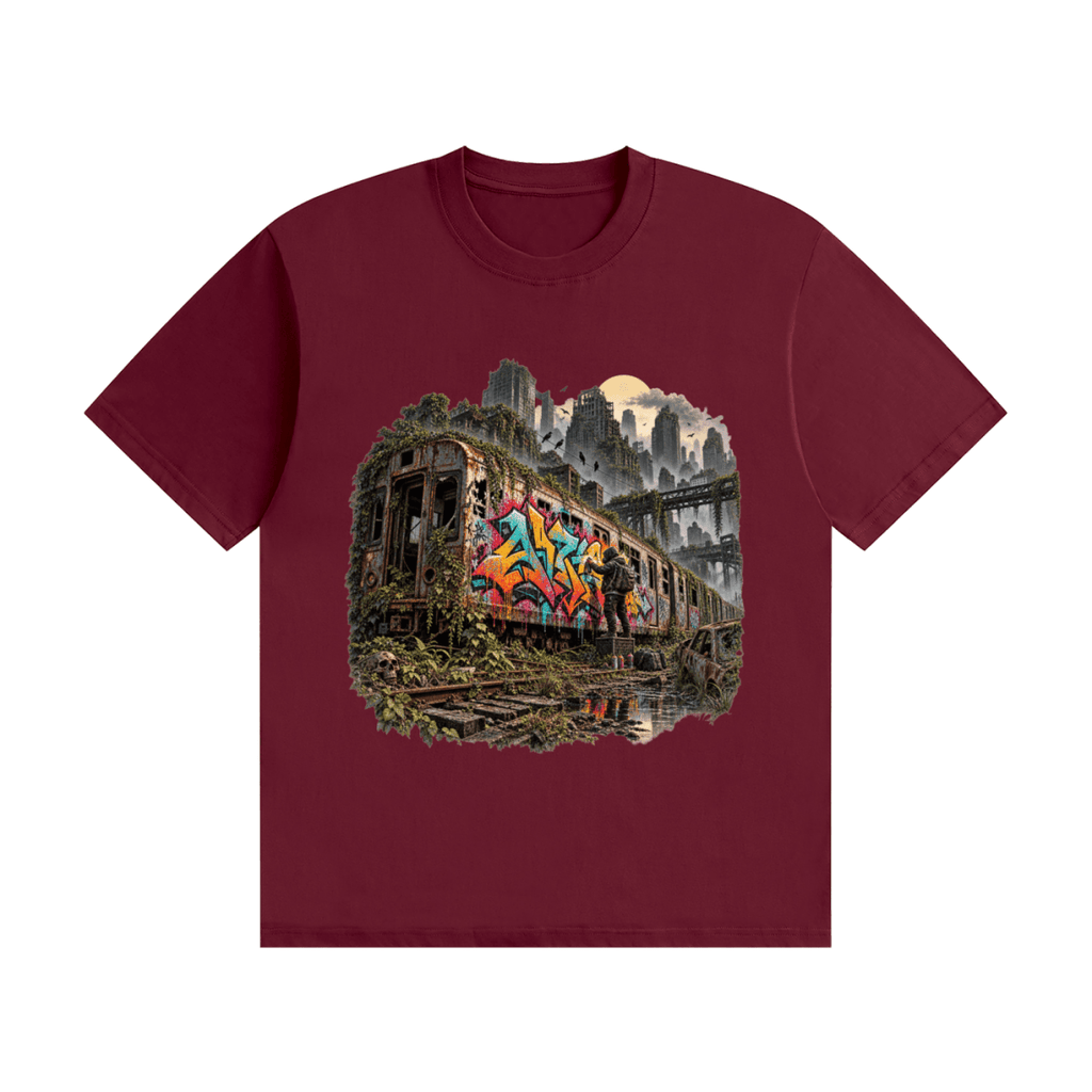 The Last Train — Post-Apocalyptic Graffiti Unisex Seamless Cotton T-Shirt - Shirt Habit