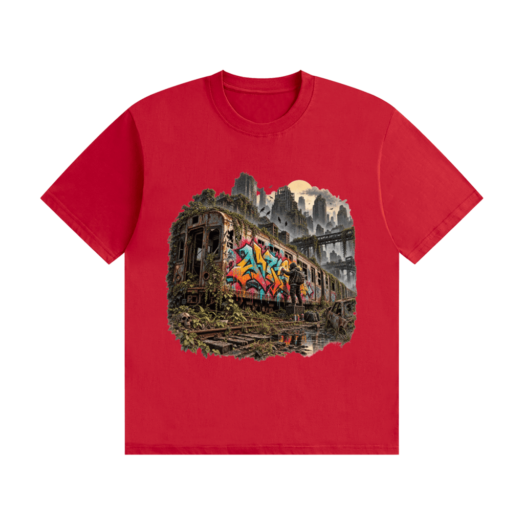 The Last Train — Post-Apocalyptic Graffiti Unisex Seamless Cotton T-Shirt - Shirt Habit
