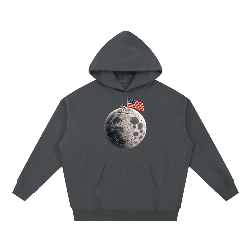The Moon Is Ours Astronaut and American Flag Essential Heavyweight Hoodie - Shirt Habit