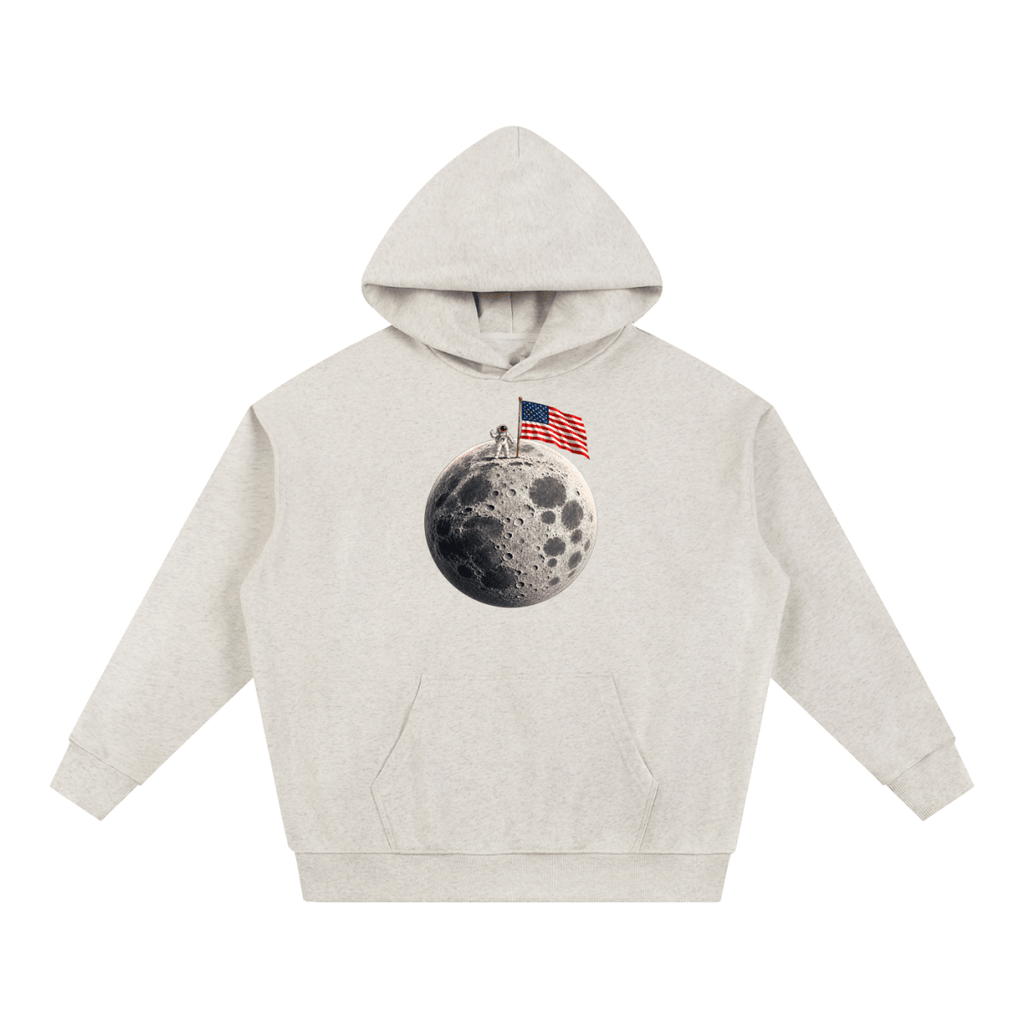 The Moon Is Ours Astronaut and American Flag Essential Heavyweight Hoodie - Shirt Habit