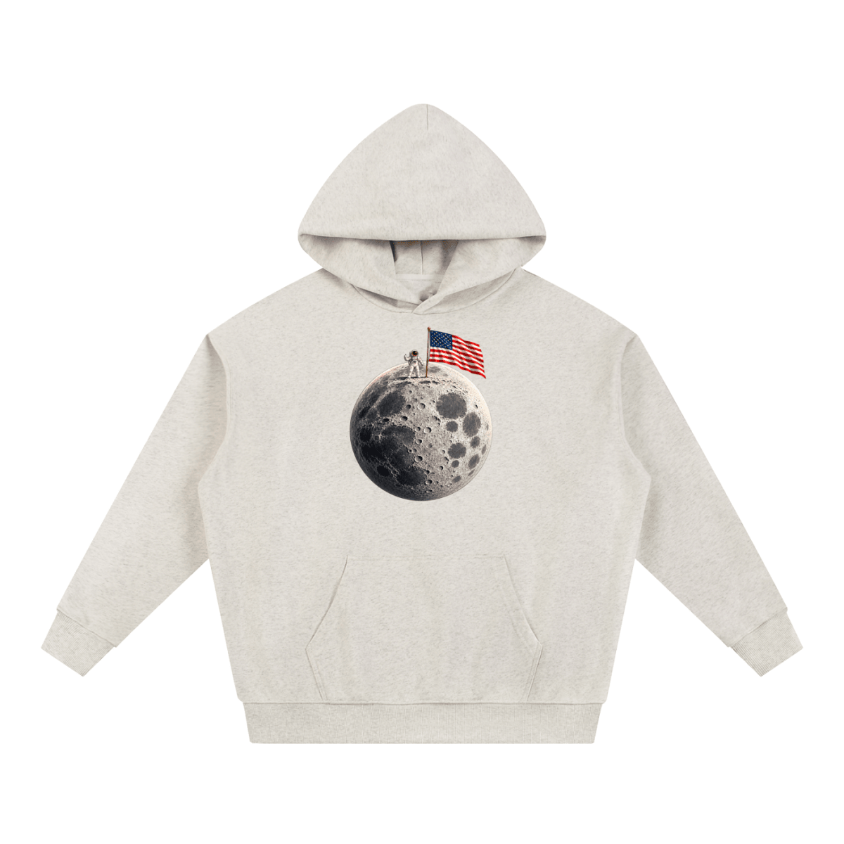The Moon Is Ours Astronaut and American Flag Essential Heavyweight Hoodie - Shirt Habit