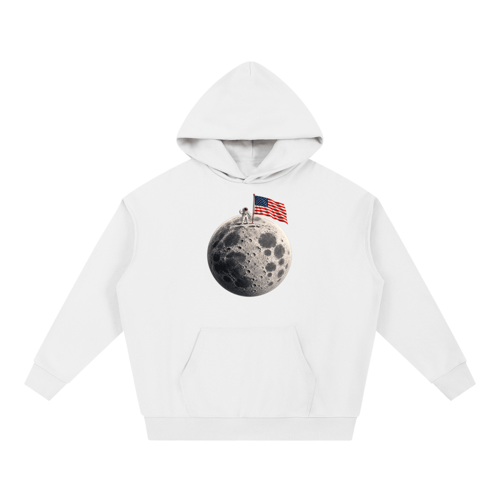 The Moon Is Ours Astronaut and American Flag Essential Heavyweight Hoodie - Shirt Habit