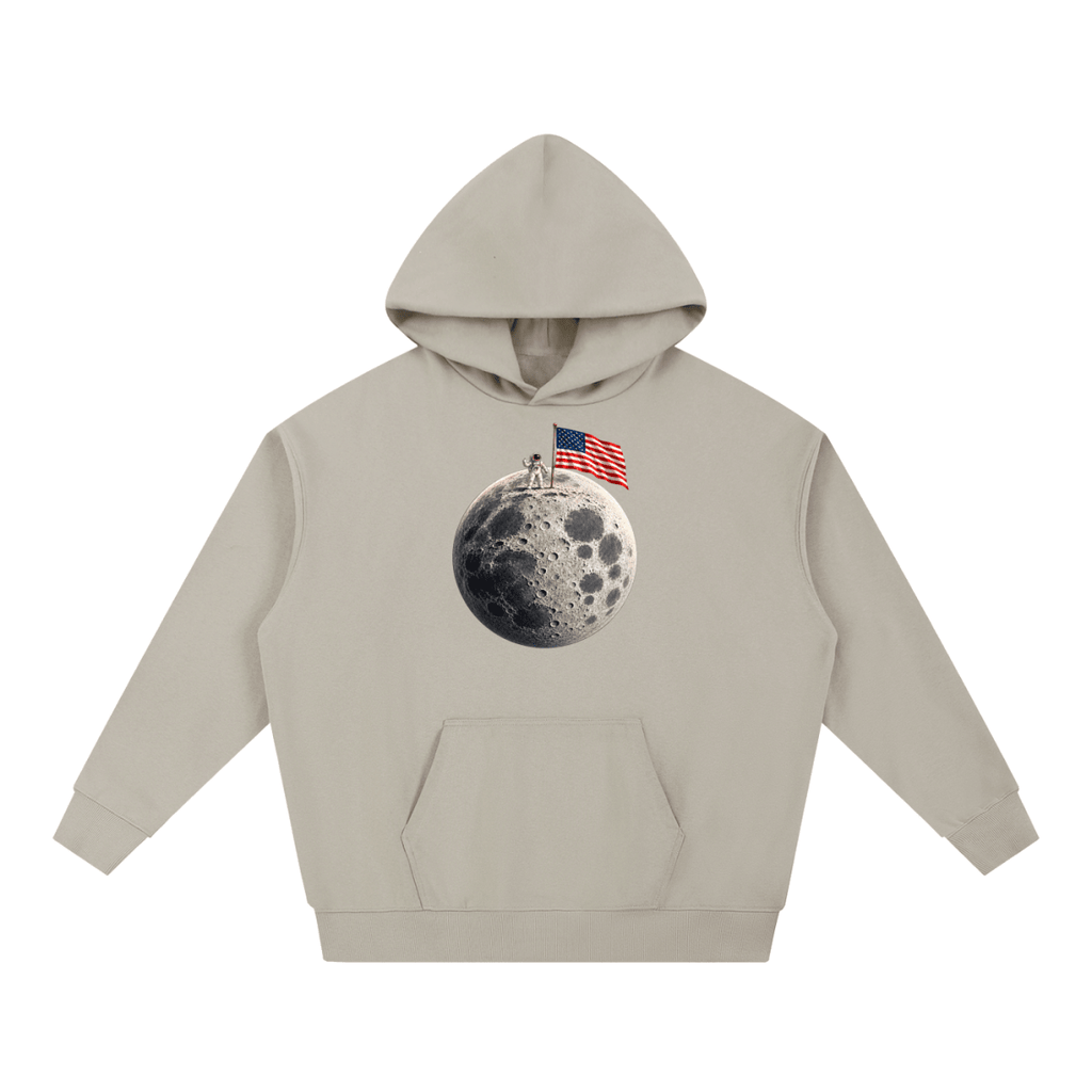 The Moon Is Ours Astronaut and American Flag Essential Heavyweight Hoodie - Shirt Habit