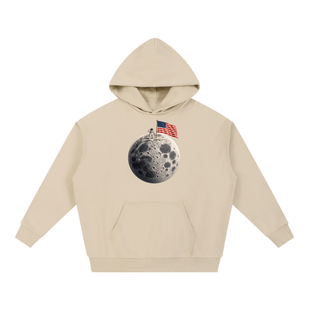 The Moon Is Ours Astronaut and American Flag Essential Heavyweight Hoodie - Shirt Habit
