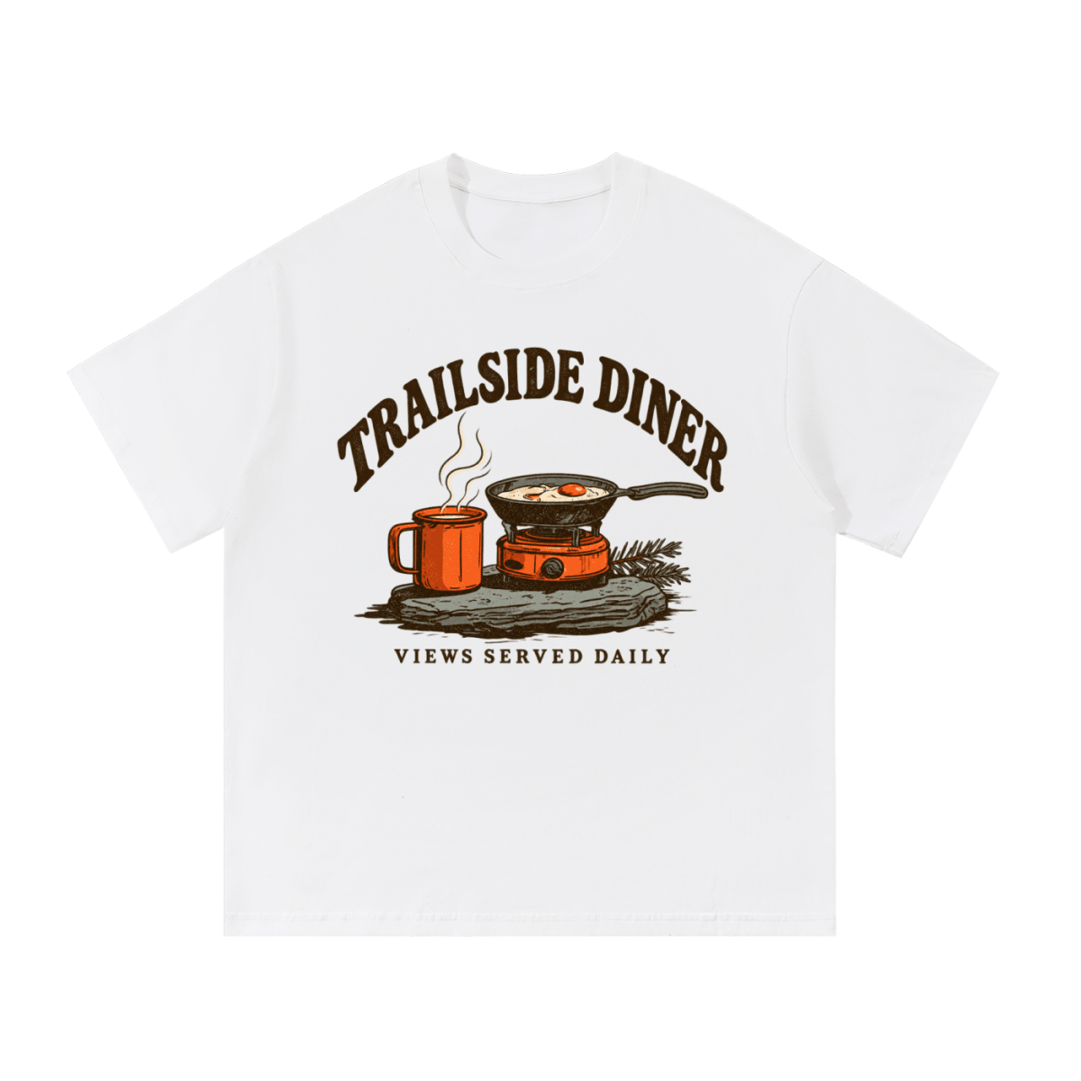 Trailside Diner. Views served daily Essential Cotton T-Shirt - Shirt Habit
