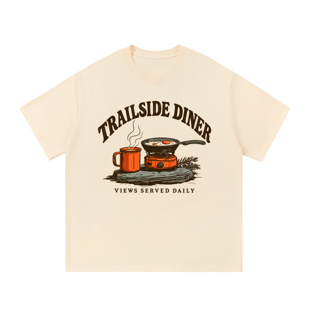 Trailside Diner. Views served daily Essential Cotton T-Shirt - Shirt Habit